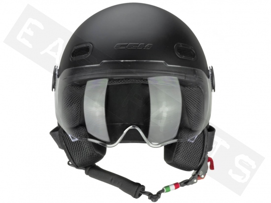 Helmet Demi Jet CGM 109A GLOBO MONO matt black (long visor)